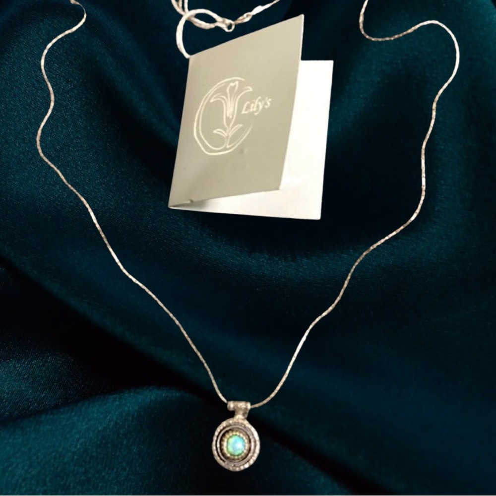 Lily Sterling Silver/14k Yellow Gold Opal Necklace